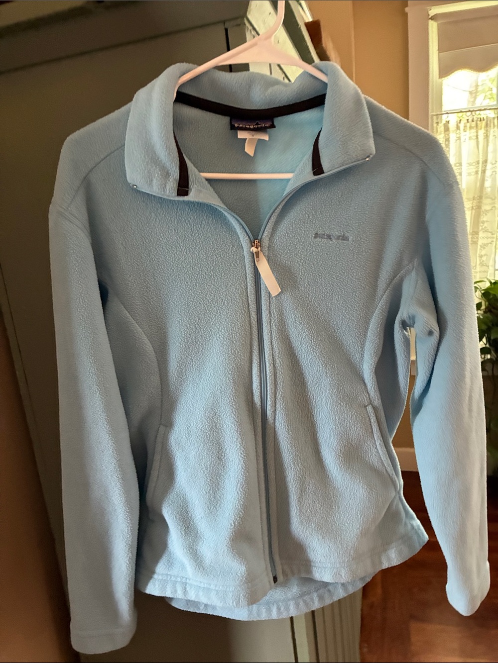 Patagonia Light Blue Full-Zip Teddy Fleece Jacket